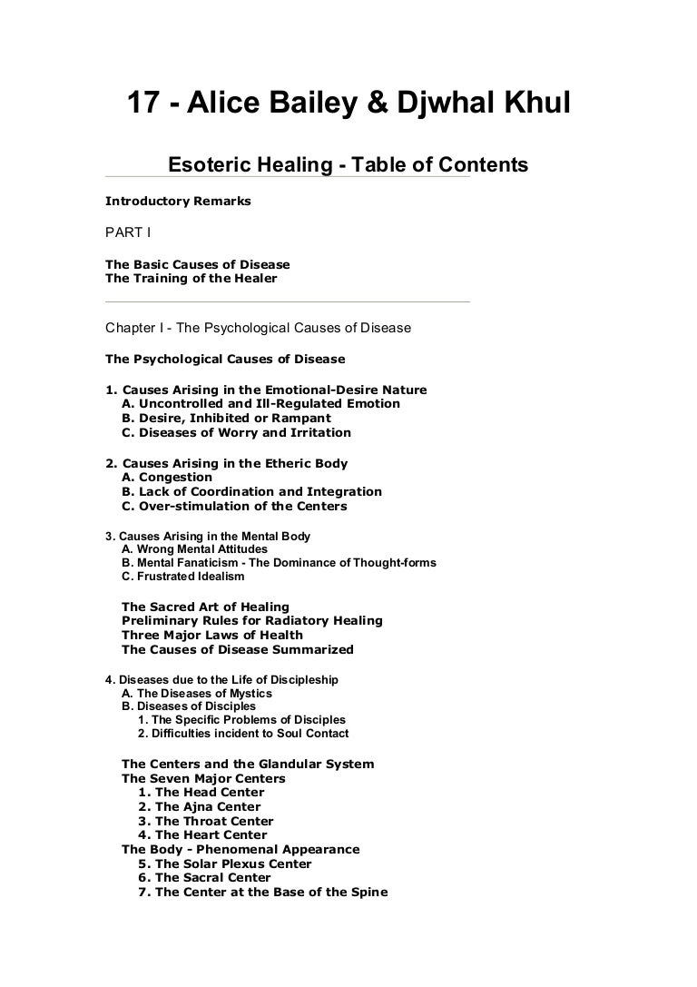 esoteric healing alice bailey